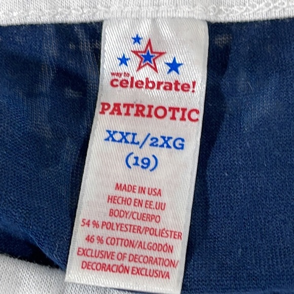 Blessed Celebrate Patriotic USA Red White Blue Graphic Tee Size 2XL New - Picture 9 of 11